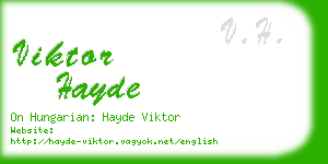 viktor hayde business card